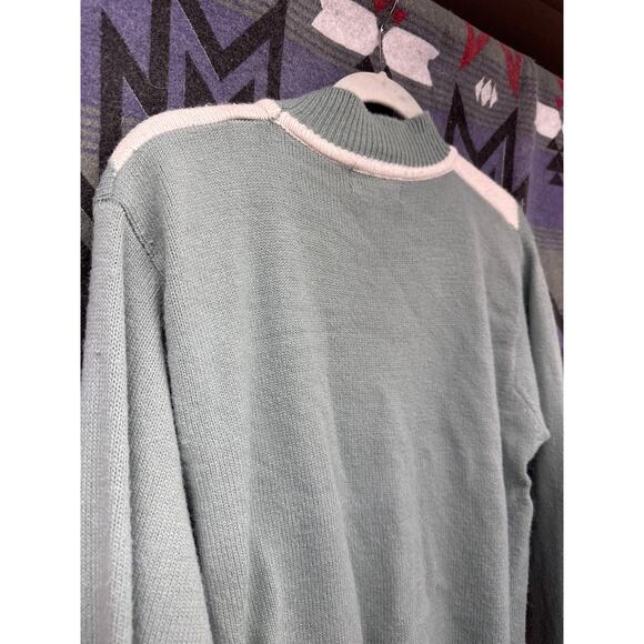 Alfred Dunner Sweater Floral Mint Harlequin Embroidery Petite Large Grandma - Picture 5 of 7